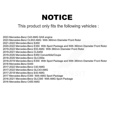 Plaquettes de frein à disque à faible teneur en métal pour Mercedes-Benz GLC300 C43 AMG GLC43 E450