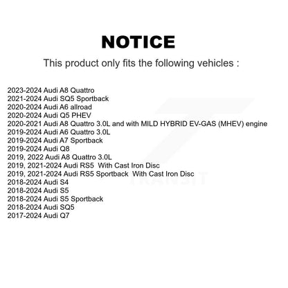 Plaquettes de frein à disque à faible teneur en métal pour Audi Q7 SQ5 S5 Q8 S4 Sportback RS5 A6 Q5