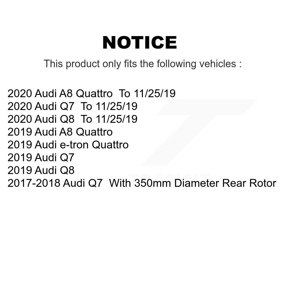 Plaquettes de frein arrière à disques à faible teneur en métal pour Audi Q7 Q8 e-tron Quattro A8 NWF-EPS1895