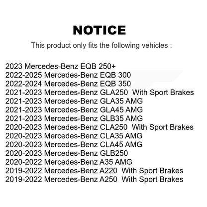 Plaquettes de frein arrière à disque à faible teneur en métal pour Mercedes-Benz GLB250 GLA250 A220 CLA250