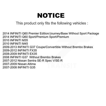 Plaquettes de frein à disque arrière en céramique, pour Nissan Sentra INFINITI Altima G37 G35 FX35 EX3