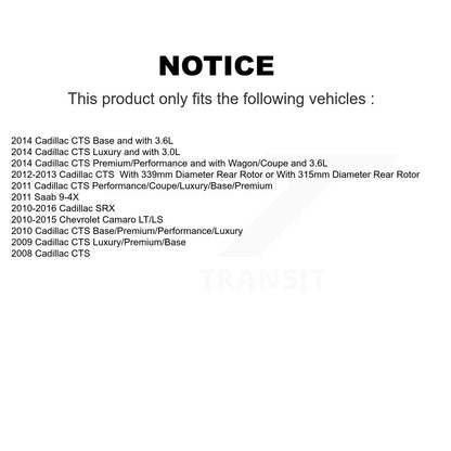 Plaquettes de frein à disque arrière en céramique, pour Cadillac SRX Chevrolet Camaro cds Saab 9-4X