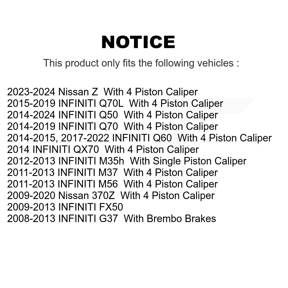 Plaquettes de frein à disque avant en céramique, pour INFINITI Q50 G37 Nissan 370Z Q60 M37 FX50 Z