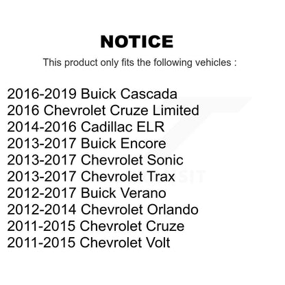 Plaquettes de frein à disque arrière en céramique, pour Chevrolet Cruze Buick Trax Verano Encore Sonic