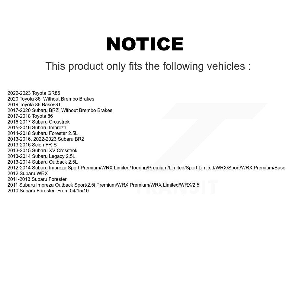 Plaquettes de frein à disque avant en céramique, pour Subaru Forester Impreza XV Crosstrek Outback