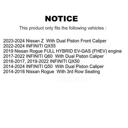 Plaquettes de frein à disque avant en céramique, pour Nissan Rogue INFINITI Q50 QX50 Q60 QX55