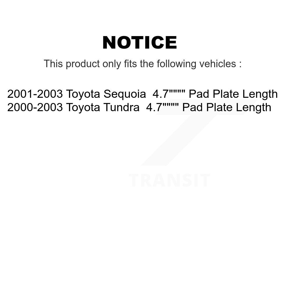 Plaquettes de frein à disque en céramique avant, pour Toyota Tundra Sequoia, longueur de plaque de 4.7 pouces
