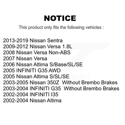 Plaquettes de frein à disque avant en céramique, pour Nissan Sentra Versa Altima INFINITI G35 350Z
