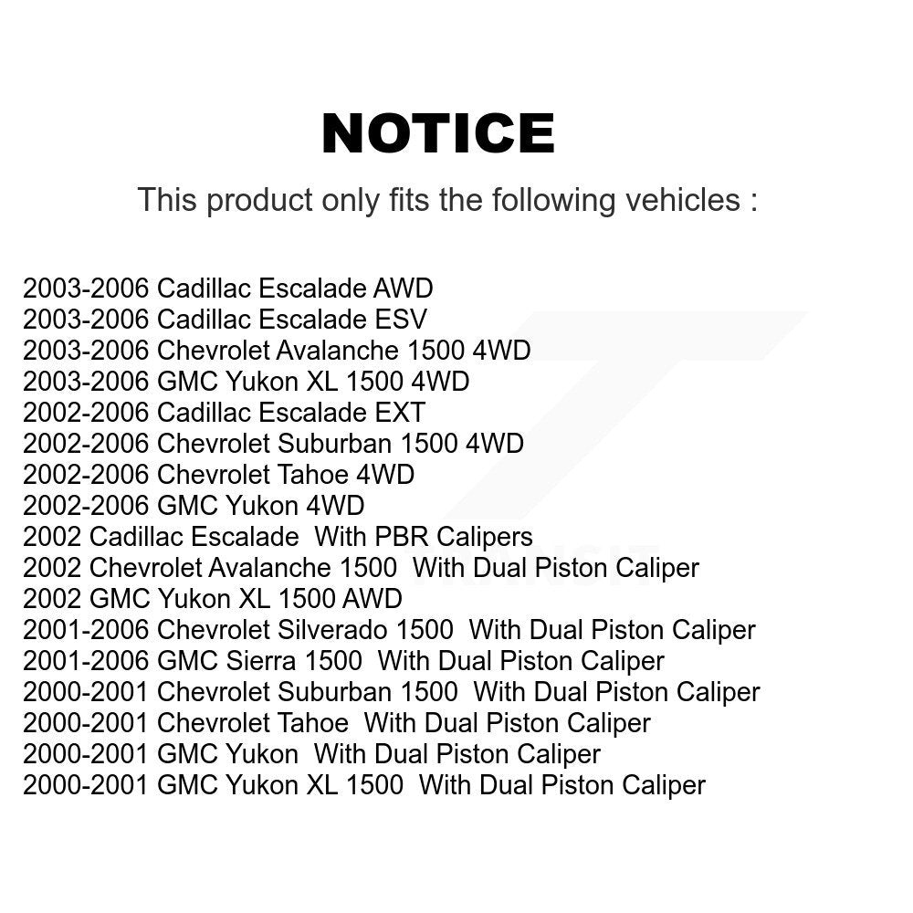 Plaquettes de frein à disque arrière en céramique, pour Chevrolet GMC Silverado 1500 Sierra Avalanche