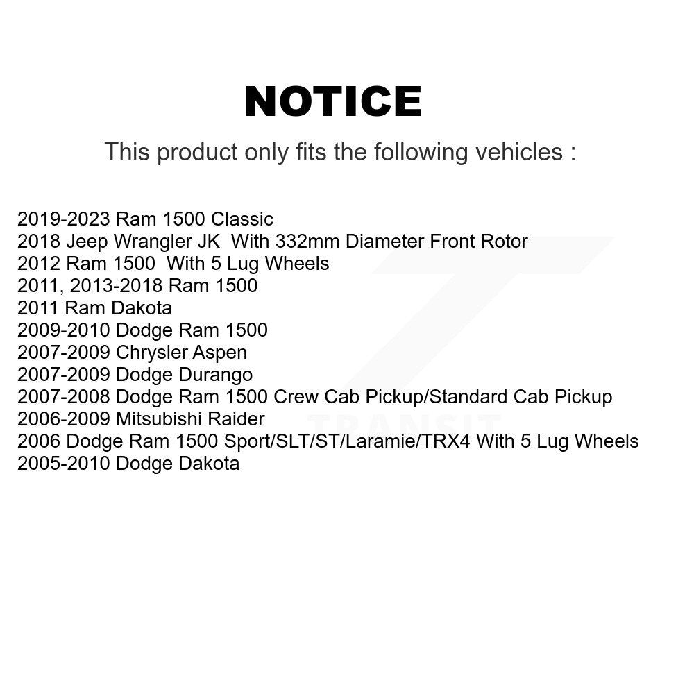 Plaquettes de frein à disque semi-métalliques avant, pour Ram 1500 Classic Dodge Dakota Chrysler