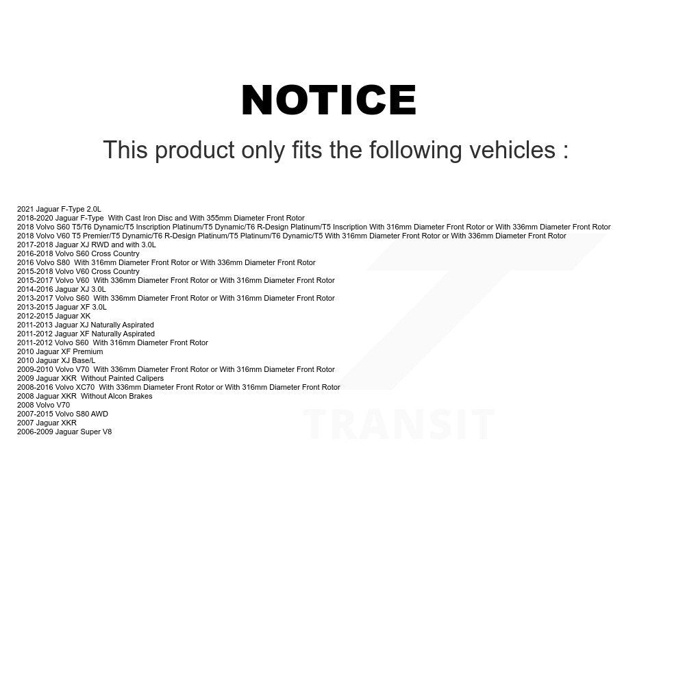 Plaquettes de frein à disque semi-métalliques avant, pour Volvo XC70 S60 Jaguar V60 XF S80 Cross