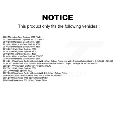 Plaquettes de frein à disque semi-métalliques pour Mercedes-Benz Sprinter 2500 3500 Dodge 4500