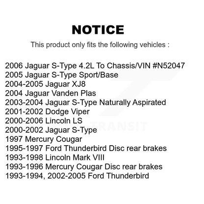 Plaquettes de frein à disque semi-métalliques arrière, pour Ford Thunderbird Jaguar Lincoln s-type L