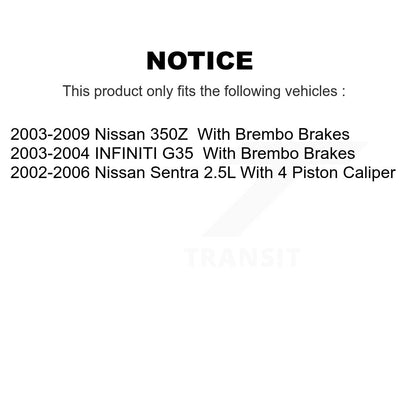 Plaquettes de frein à disque semi-métalliques avant pour Nissan Sentra 350Z INFINITI G35