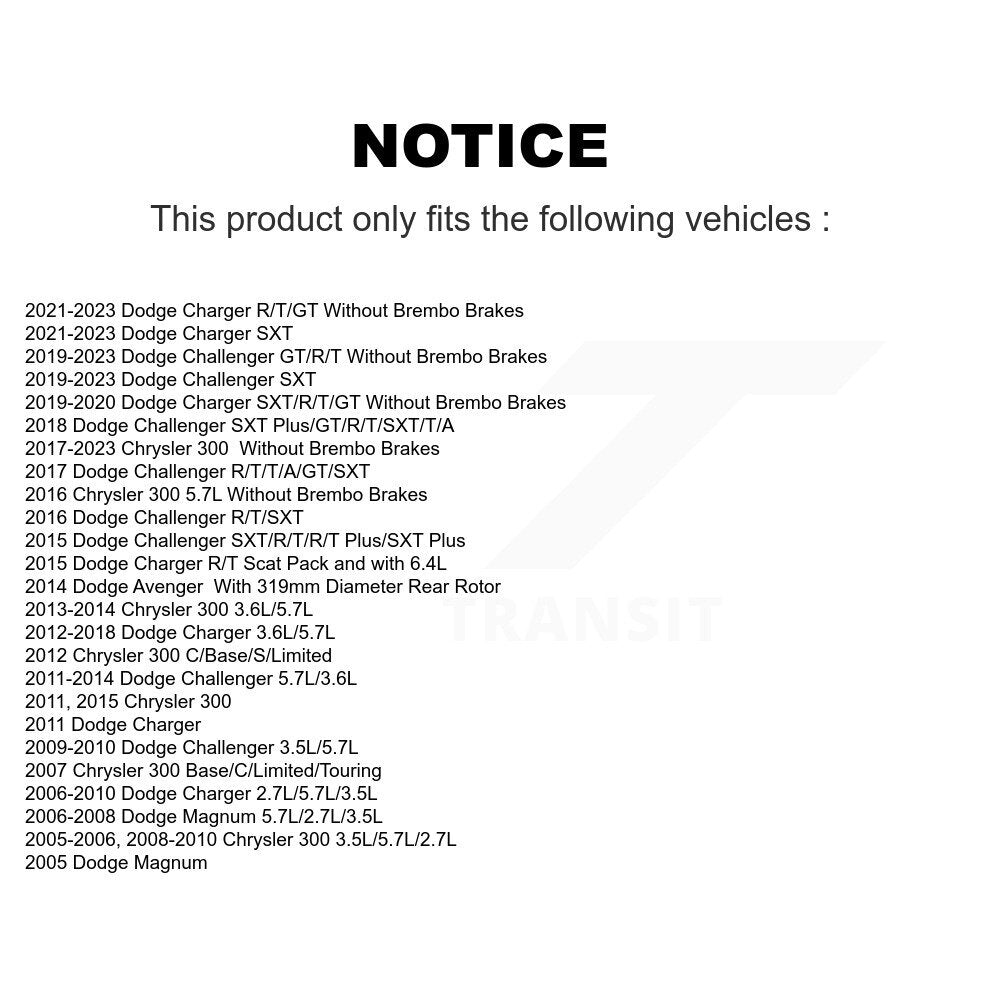 Plaquettes de frein à disque arrière en céramique, pour Dodge Chrysler 300 chargeur Challenger Magnum
