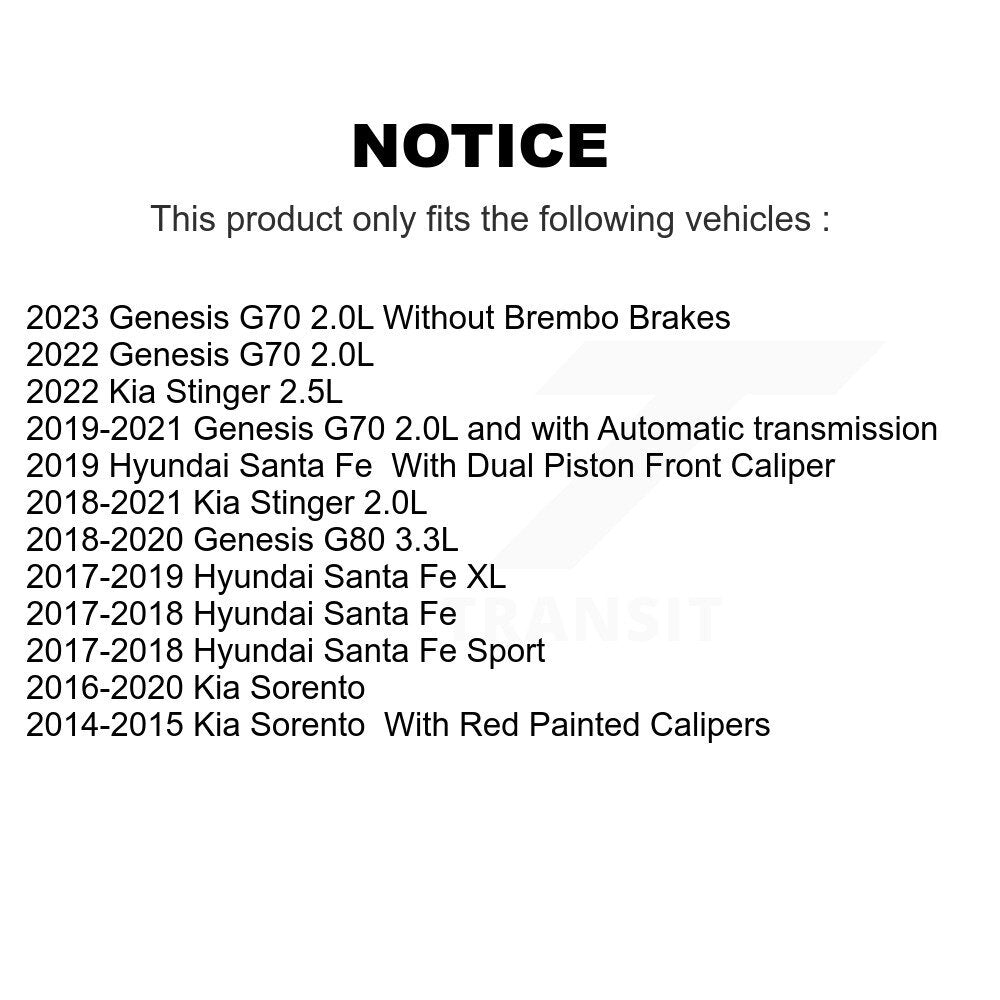 Plaquettes de frein à disque arrière en céramique, pour Kia Sorento Hyundai Santa Fe Sport Genesis G70