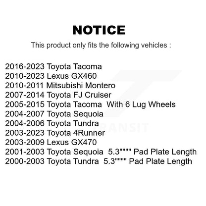 Plaquettes de frein à disque avant en céramique, pour Toyota Tacoma 4Runner Tundra FJ Cruiser Lexus