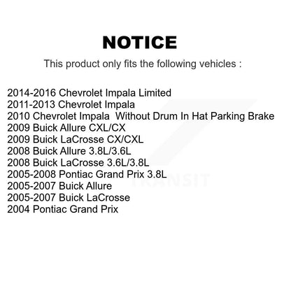 Plaquettes de frein à disque arrière en céramique, pour Chevrolet Impala Buick LaCrosse Pontiac Grand
