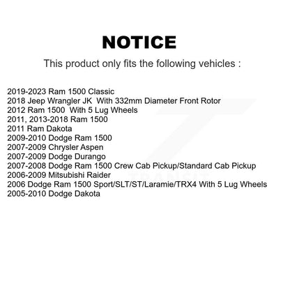 Plaquettes de frein à disque semi-métalliques avant, pour Ram 1500 Classic Dodge Dakota Chrysler
