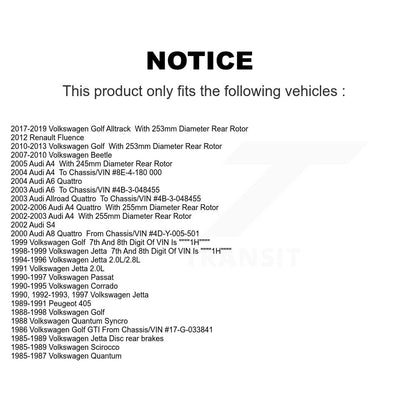 Plaquettes de frein à disque semi-métalliques arrière, pour Volkswagen Golf Beetle Audi A4 Quattro A