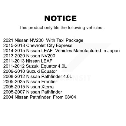Plaquettes de frein à disque semi-métalliques avant, pour Nissan Frontier NV200 Pathfinder Xterra