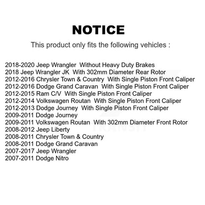 Plaquettes de frein à disque semi-métalliques avant, pour Dodge Grand Caravan Jeep Wrangler Town