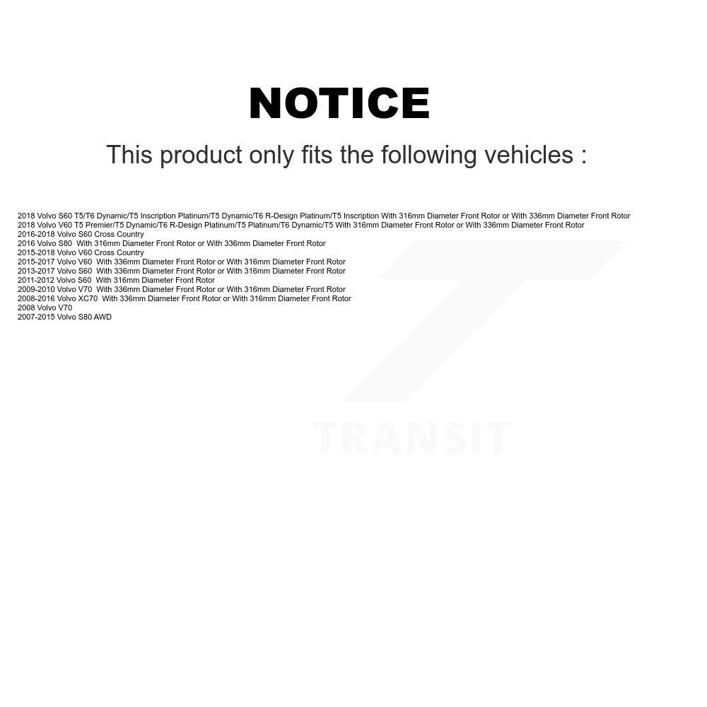 Plaquettes de frein à disque semi-métalliques avant, pour Volvo XC70 S60 V60 S80 Cross Country V7