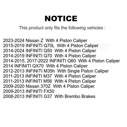 Plaquettes de frein à disque semi-métalliques avant, pour INFINITI Q50 G37 Nissan 370Z Q60 M37 Z