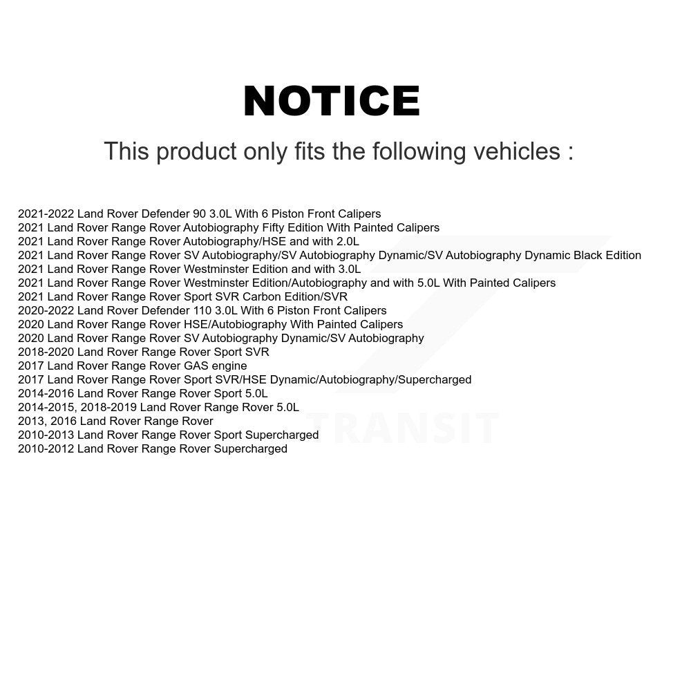 Plaquettes de frein à disque semi-métalliques avant pour Land Rover Range Sport PPF-D1426