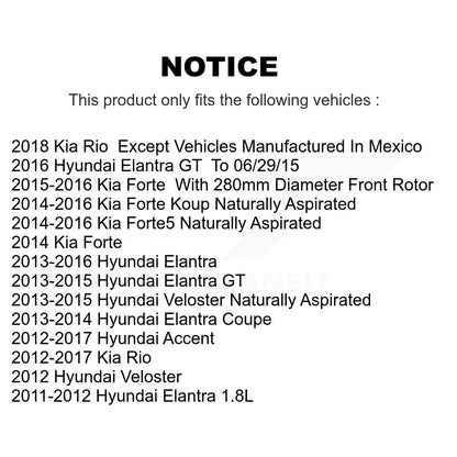Plaquettes de frein à disque semi-métalliques avant, pour Hyundai Elantra Accent Kia Rio GT Forte
