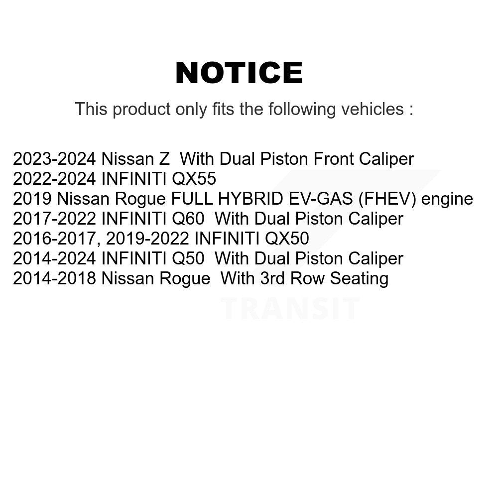Plaquettes de frein à disque semi-métalliques avant, pour Nissan Rogue INFINITI Q50 QX50 Q60 QX55