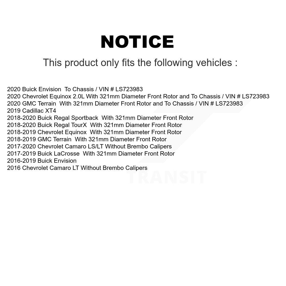 Plaquettes de frein à disque semi-métalliques avant, pour Chevrolet Equinox GMC Terrain Buick XT4