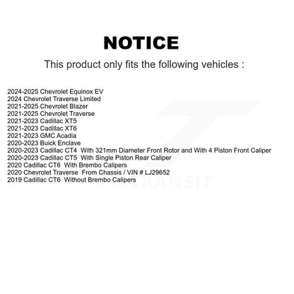 Plaquettes de frein à disque semi-métalliques arrière, pour Chevrolet Cadillac Traverse Blazer GMC