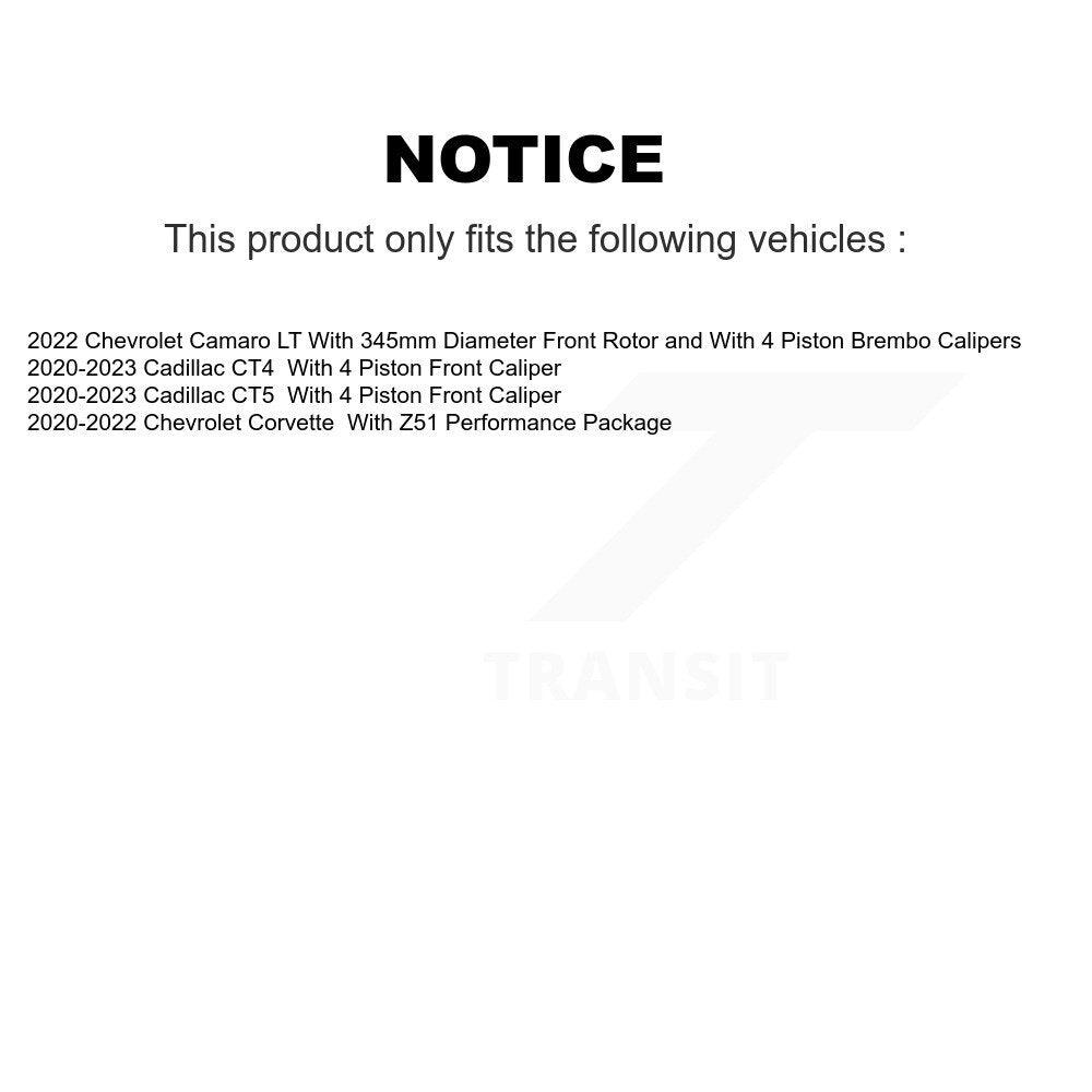 Plaquettes de frein à disque semi-métalliques avant, pour Cadillac Chevrolet Corvette CT5 CT4