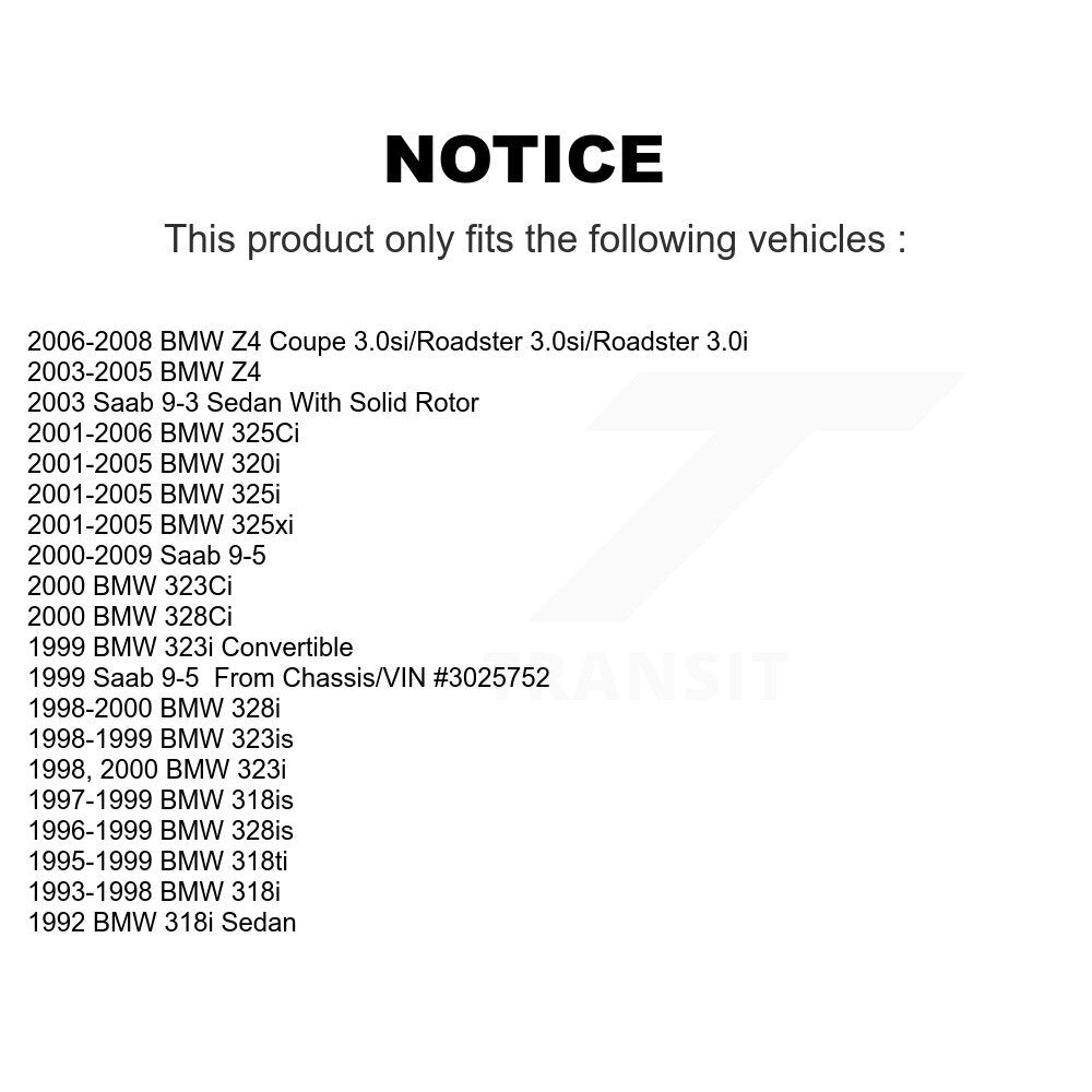 Plaquettes de frein à disque semi-métalliques arrière, pour BMW Z4 325i 325Ci 320i 325xi Saab 328i