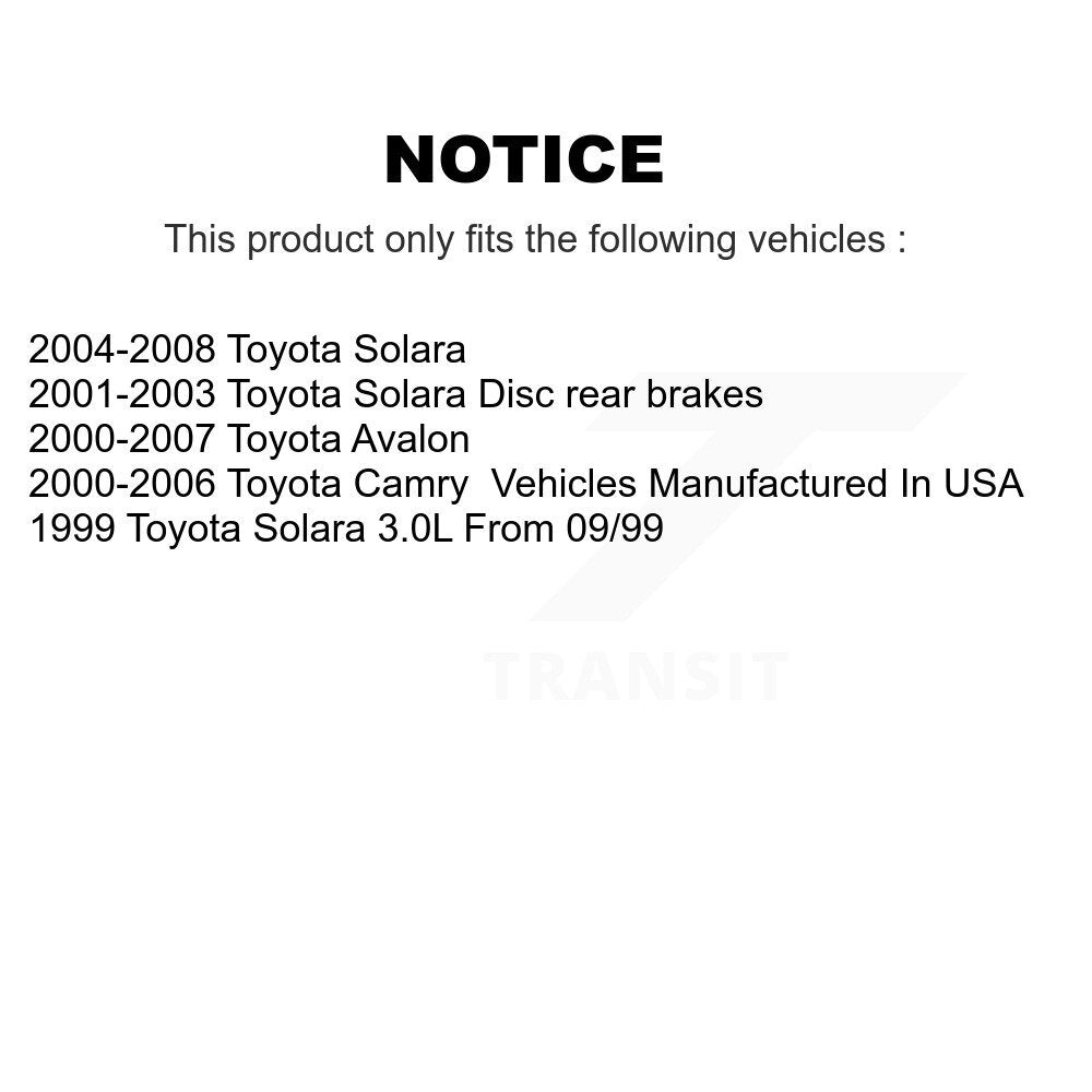 Plaquettes de frein à disque semi-métalliques arrière pour Toyota Camry Solara Avalon PPF-D828