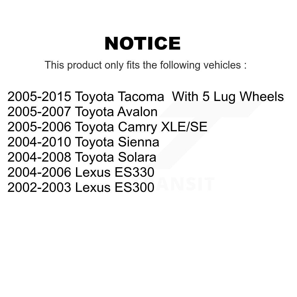 Plaquettes de frein à disque semi-métalliques avant, pour Toyota Tacoma Sienna Camry Lexus Solara