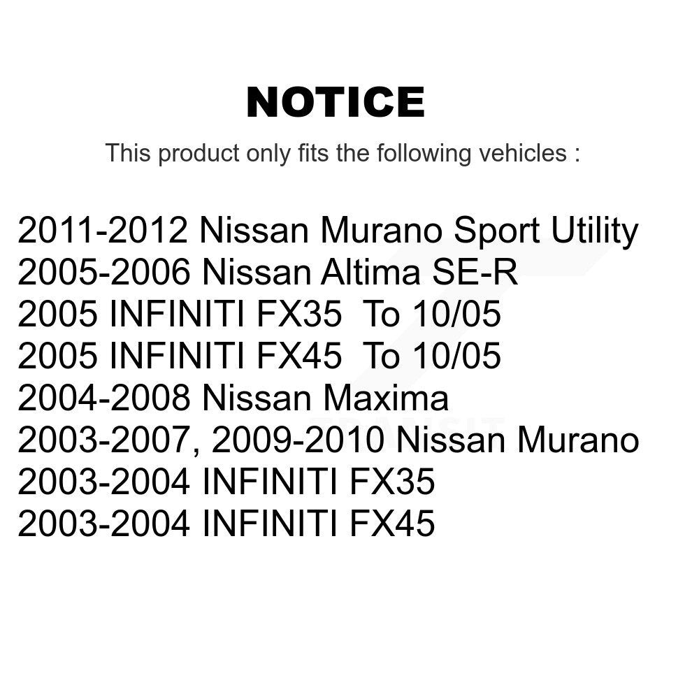 Plaquettes de frein à disque semi-métalliques avant pour Nissan Murano Altima Maxima INFINITI