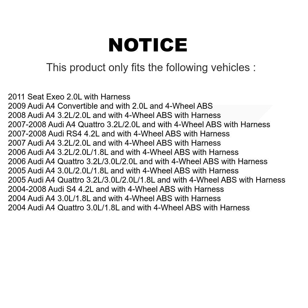Capteur de vitesse de roue ABS avant, pour Audi A4 Quattro S4 RS4 Seat Exeo SEN-2ABS0011