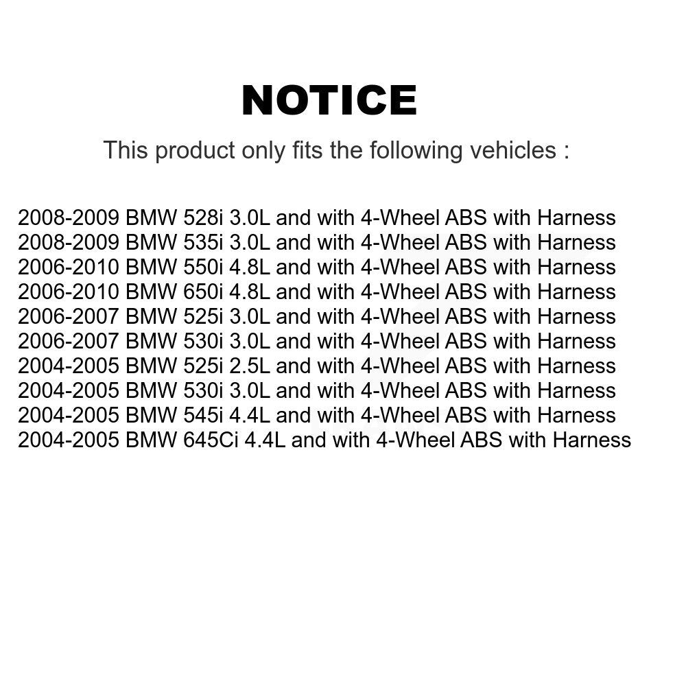 Capteur de vitesse de roue ABS avant, pour BMW 530i 650i 525i 645Ci 550i 528i 545i 535i