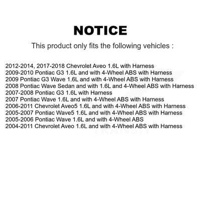 Capteur de vitesse de roue ABS avant droit, pour Chevrolet Aveo Pontiac Aveo5 Wave G3