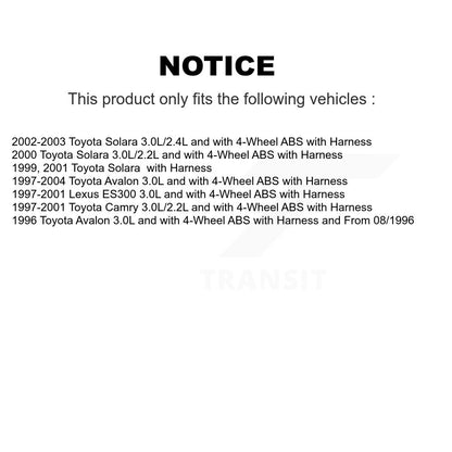 Capteur de vitesse de roue ABS avant droit, pour Toyota Camry Solara Avalon Lexus ES300