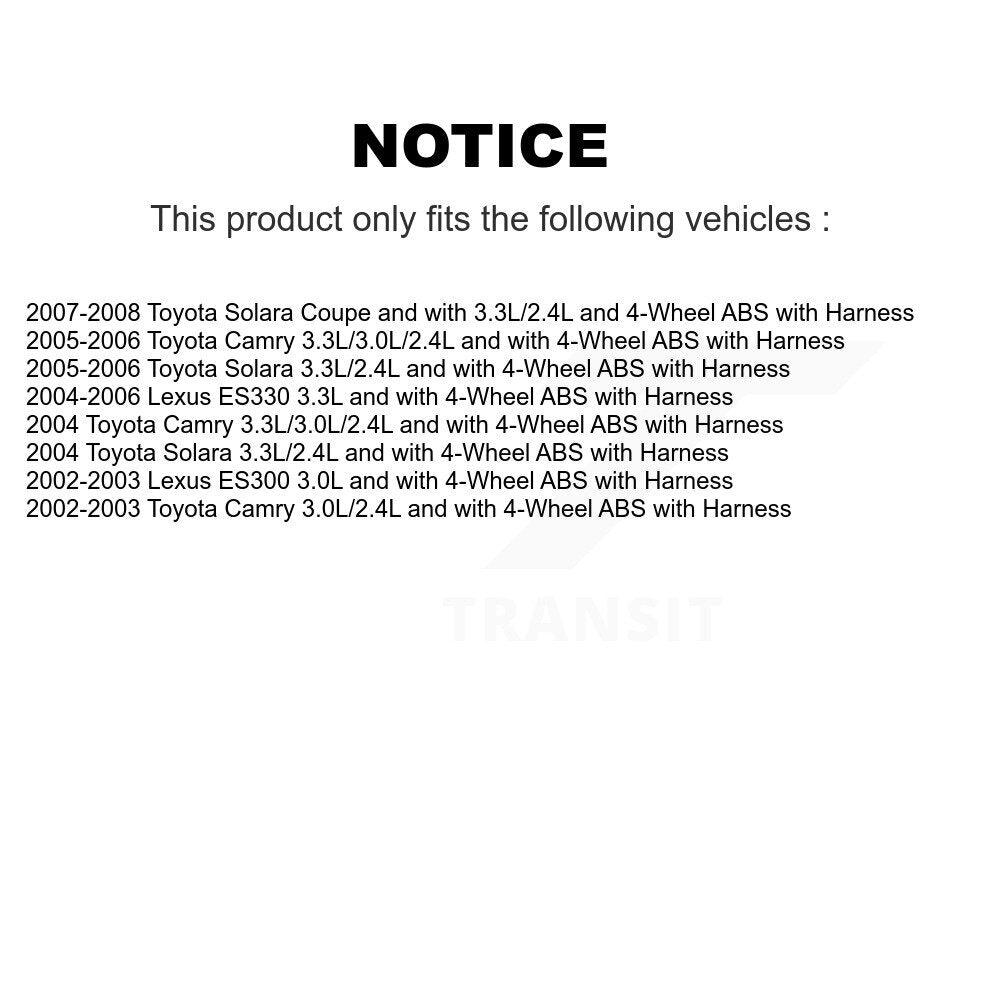 Capteur de vitesse de roue ABS avant gauche, pour Toyota Camry Lexus Solara ES330 ES300