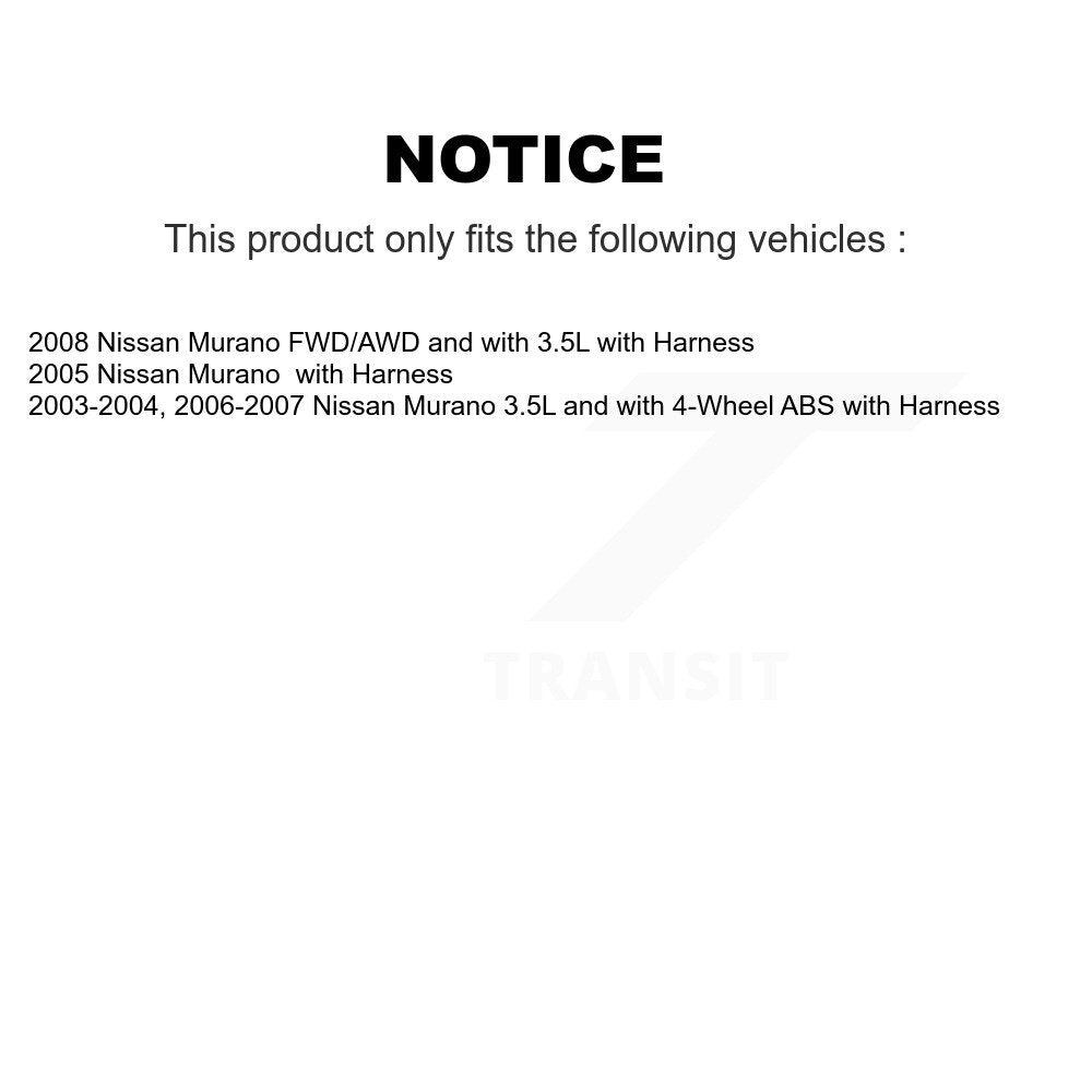 Capteur de vitesse de roue ABS avant gauche pour Nissan Murano avec harnais SEN-2ABS0147