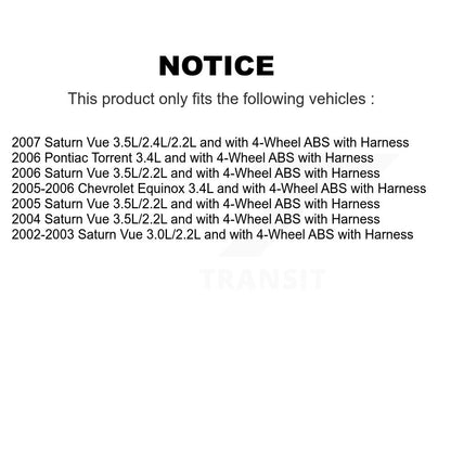 Capteur de vitesse de roue ABS arrière, pour Saturn Vue Chevrolet Equinox Pontiac Torrent