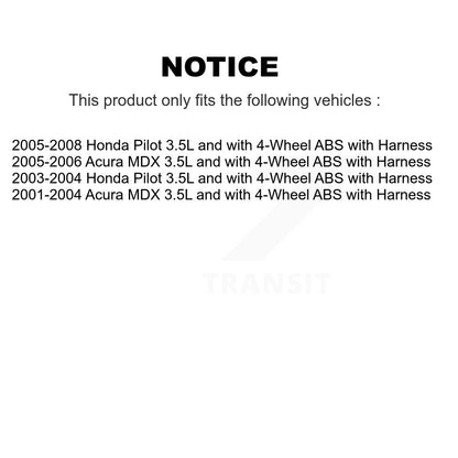 Capteur de vitesse de roue ABS arrière gauche, pour Honda Pilot Acura MDX 3,5l avec 4 roues