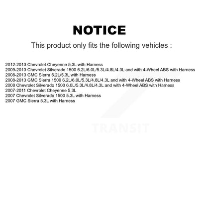 Capteur de vitesse de roue ABS arrière, pour Chevrolet Silverado 1500 GMC Sierra Cheyenne