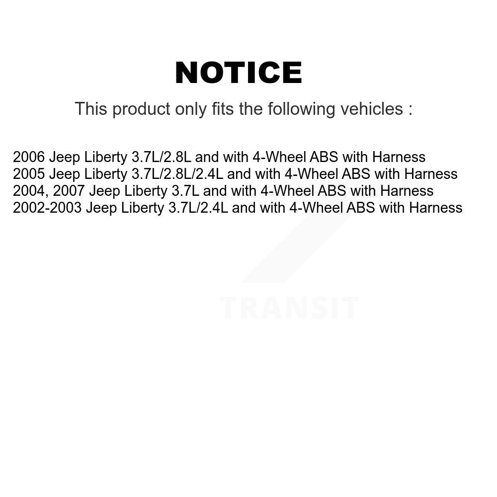 Capteur de vitesse de roue ABS avant droit pour Jeep Liberty avec harnais SEN-2ABS0173