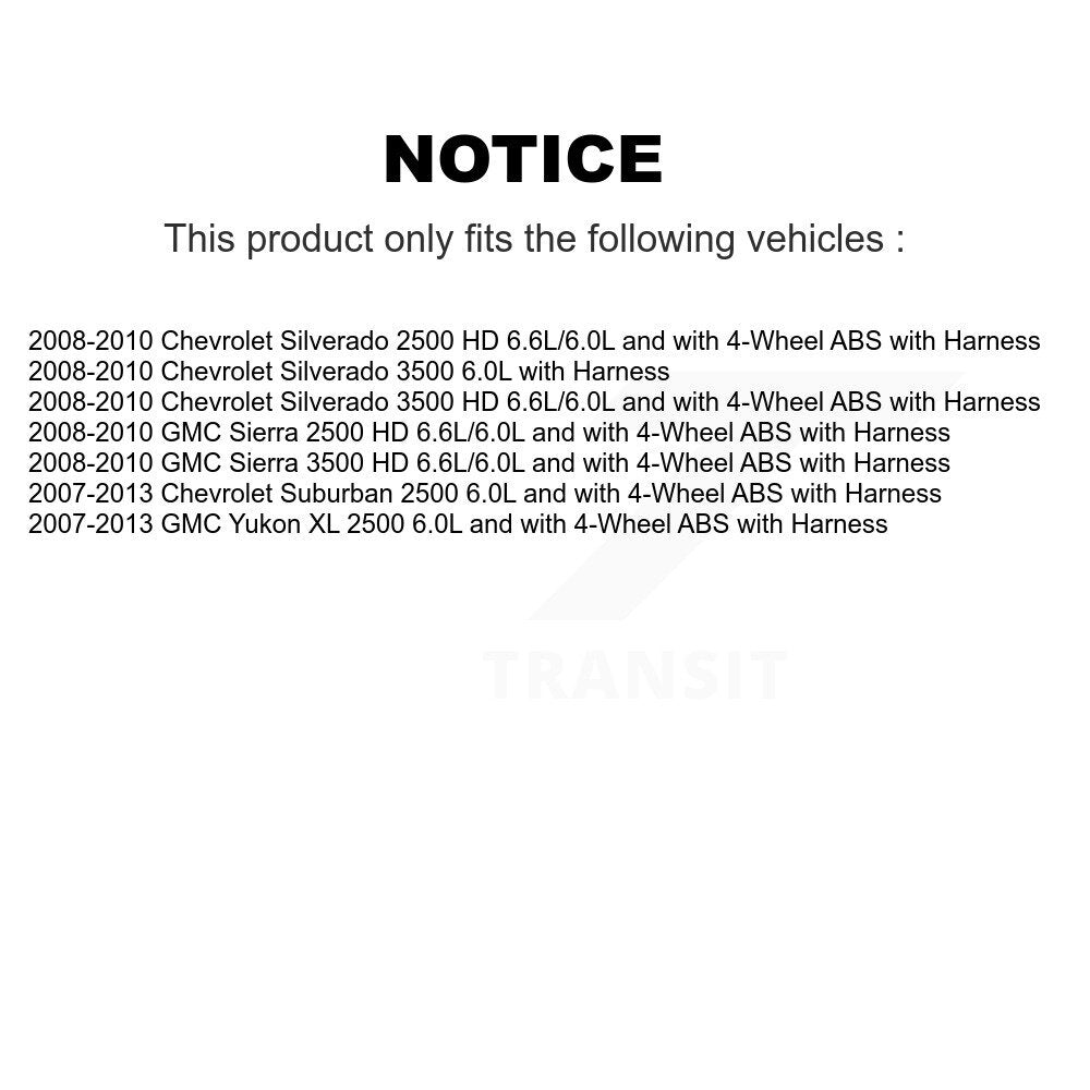 Capteur de vitesse de roue avant ABS, pour Chevrolet GMC Sierra 2500 HD Silverado 3500 XL