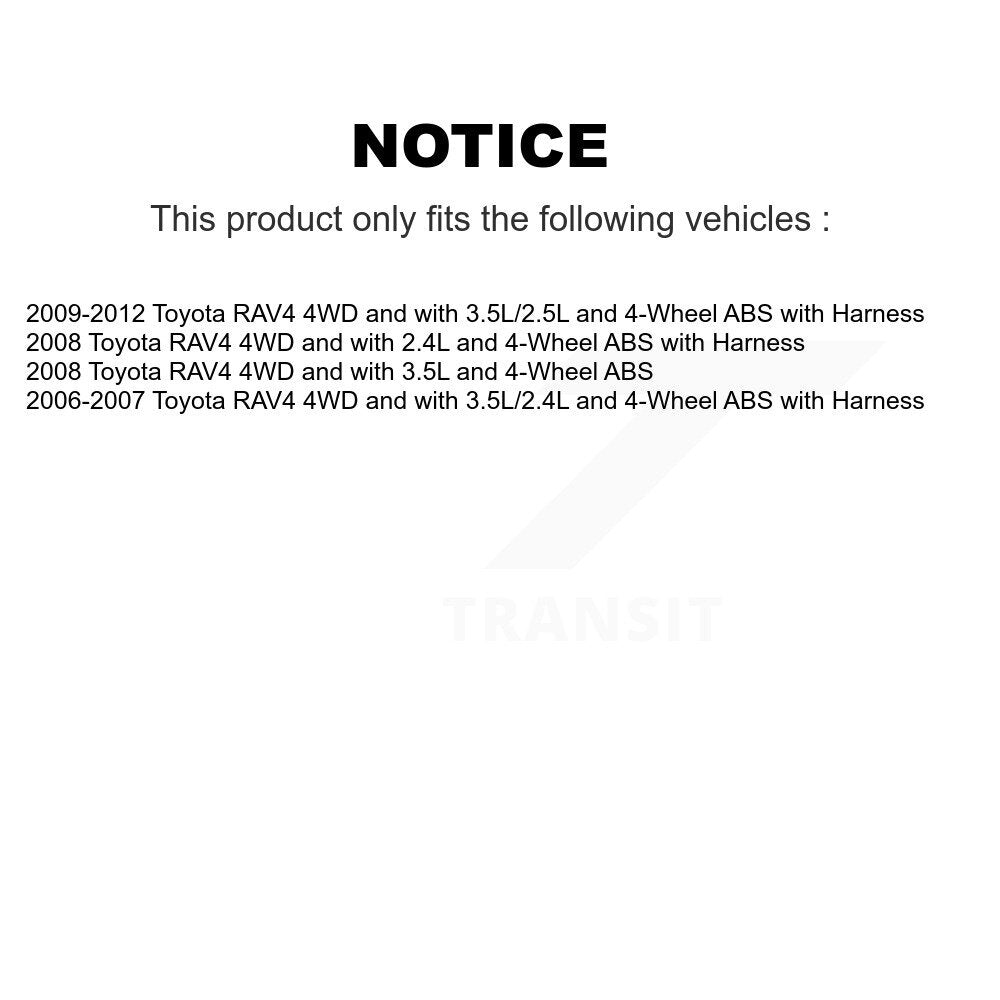 Capteur de vitesse de roue ABS arrière gauche pour Toyota RAV4 SEN-2ABS0224